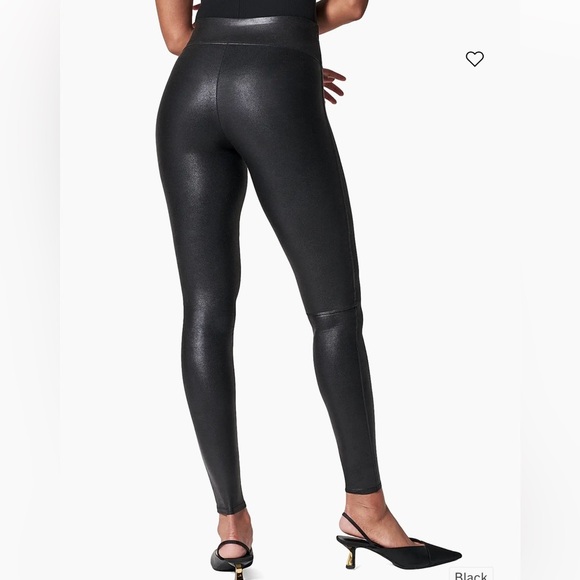 Spanx Faux Leather Leggings black size L NWOT - Picture 3 of 8